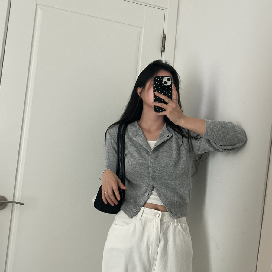 Louben Crop Knit Cardigan