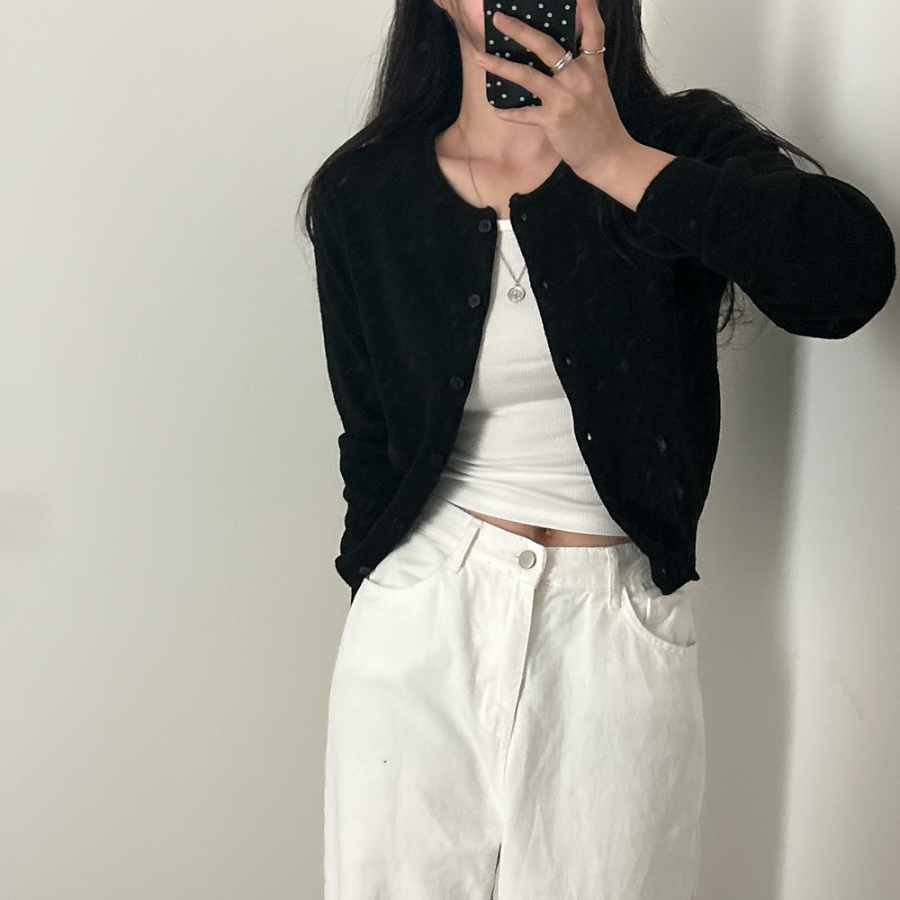 Louben Crop Knit Cardigan