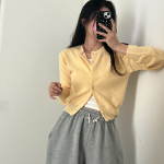 Louben Crop Knit Cardigan