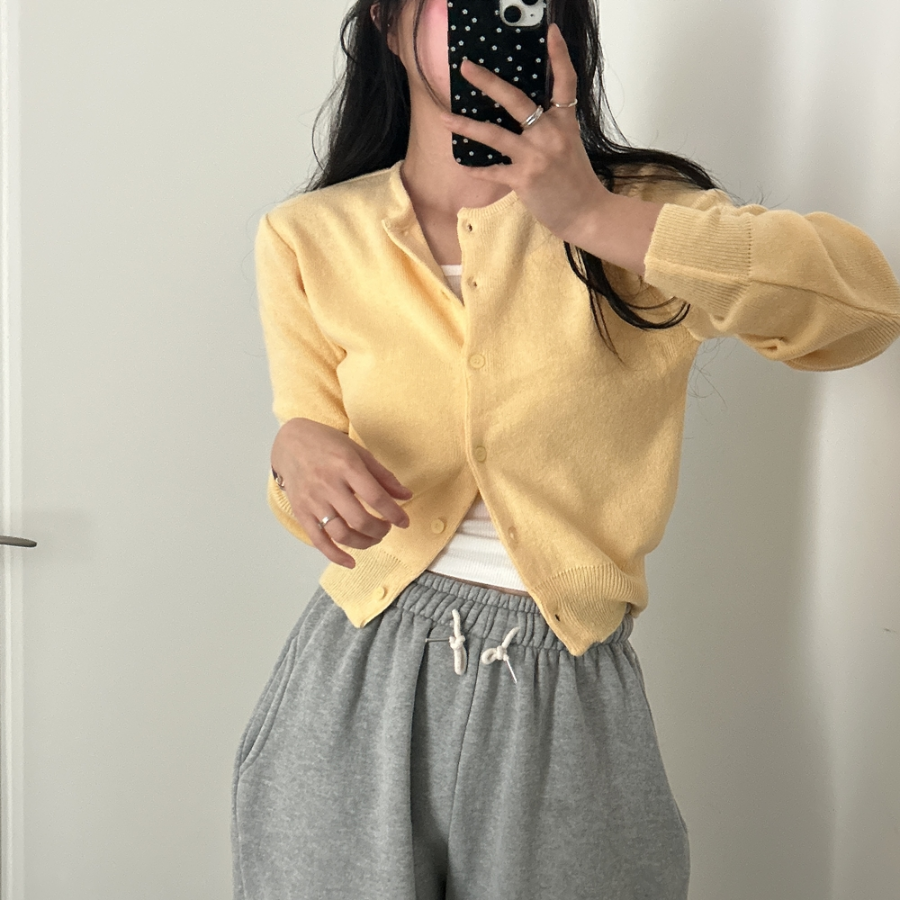 Louben Crop Knit Cardigan