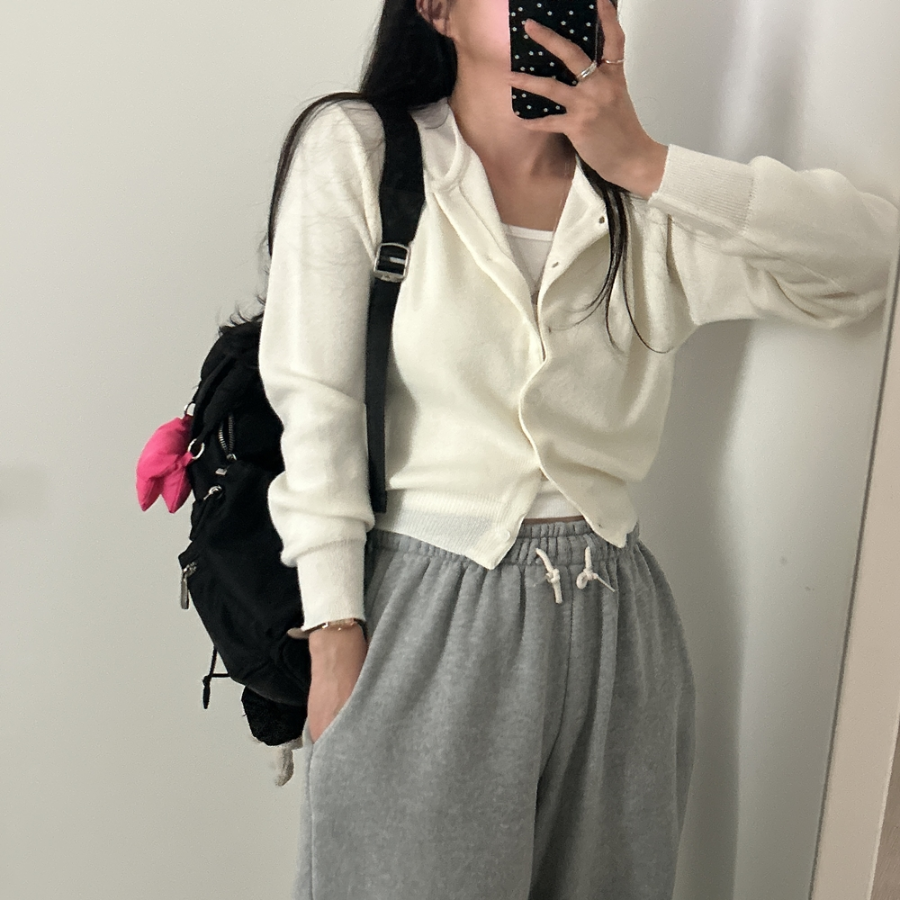 Louben Crop Knit Cardigan