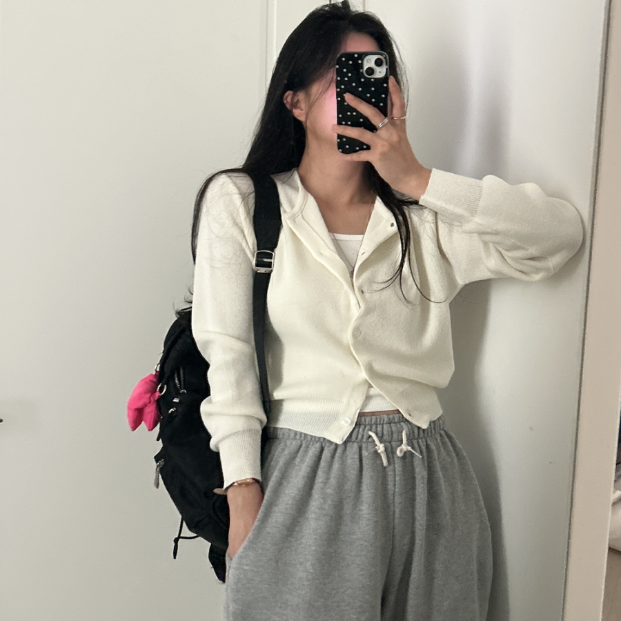 Louben Crop Knit Cardigan