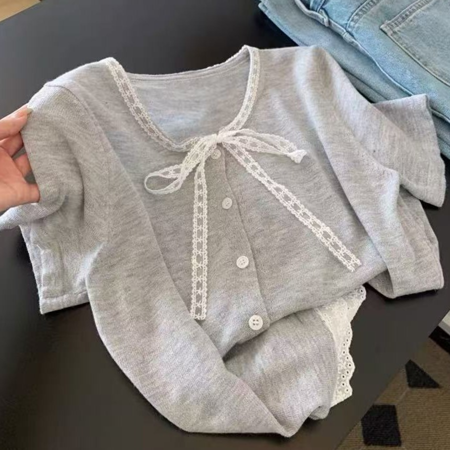 Ella Lace Short Sleeve Knit Cardigan