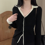 Shirt Collar Layered Cardigan