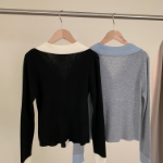 Shirt Collar Layered Cardigan