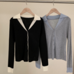 Shirt Collar Layered Cardigan