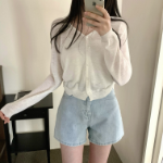 Side String Shirring Cardigan