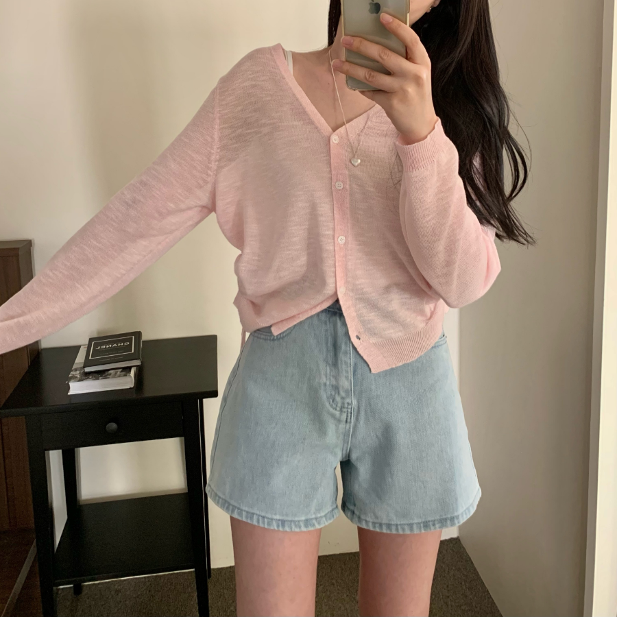 Side String Shirring Cardigan