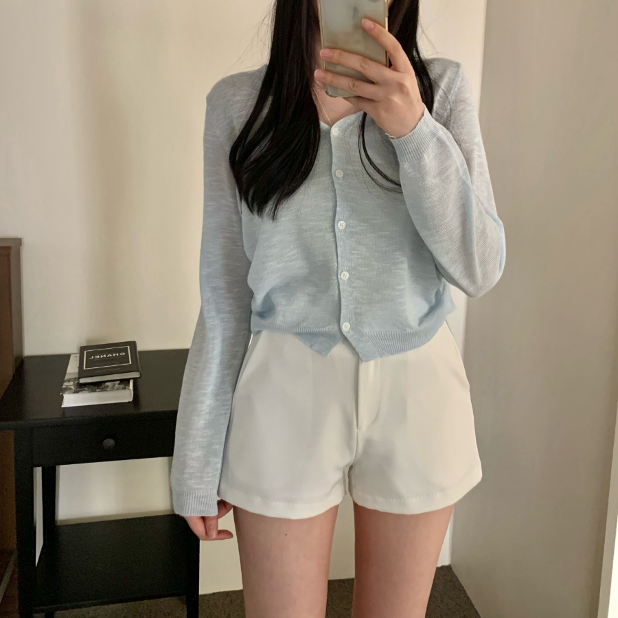 Side String Shirring Cardigan