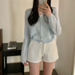 Side String Shirring Cardigan