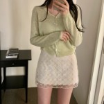 Side String Shirring Cardigan