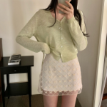 Side String Shirring Cardigan