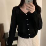 Side String Shirring Cardigan