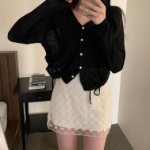 Side String Shirring Cardigan