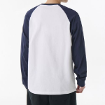 Relaxed Rib Cuffs Raglan Long Sleeve T-shirt [White/Navy]