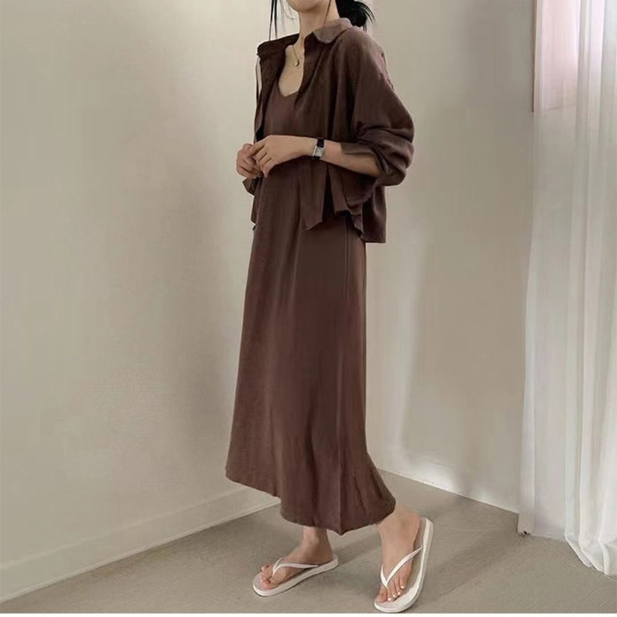 Простой минималистичный комплект-платье