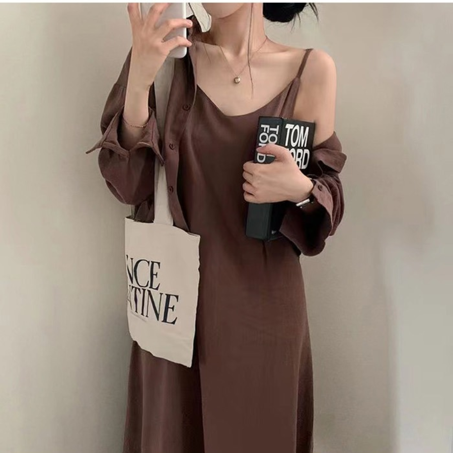 Простой минималистичный комплект-платье