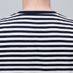 Stripe Relaxed Crew Neck Long Sleeve T-shirt [Black]