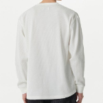 Waffle Relaxed Crew Neck Long Sleeve T-Shirt [Ivory]