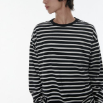 Breton Stripe Relaxed Long Sleeve T-Shirt [Black/White]