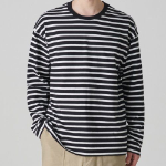 Breton Stripe Relaxed Long Sleeve T-Shirt [Black/White]