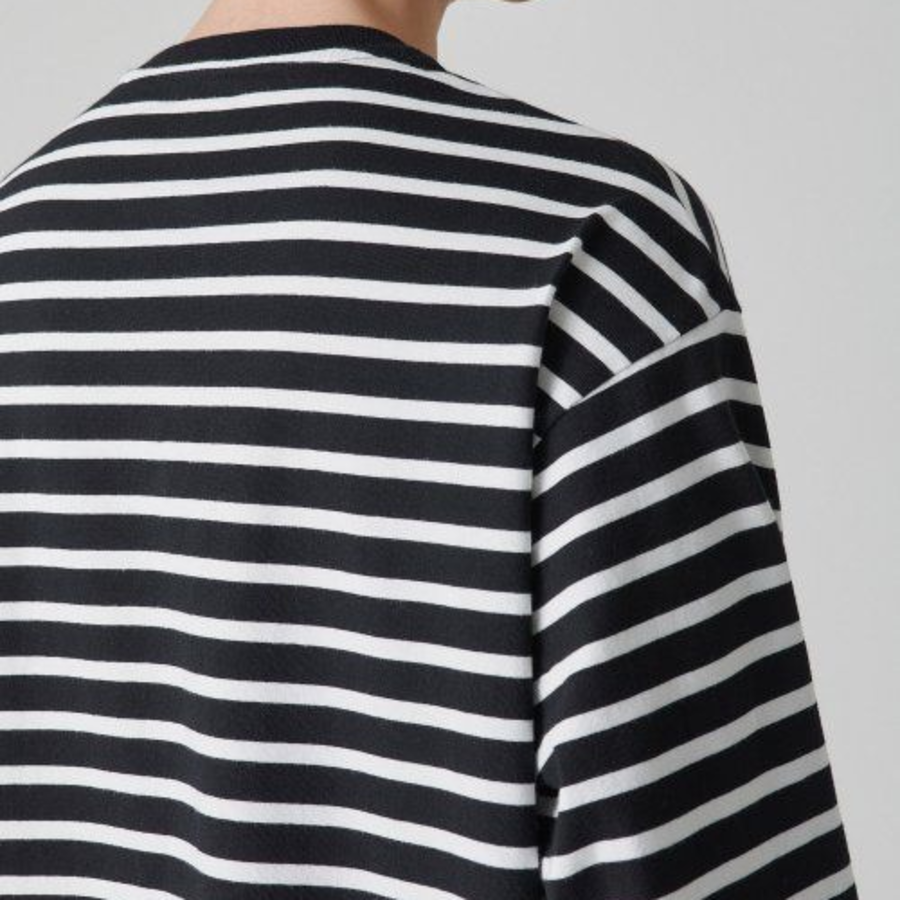 Breton Stripe Relaxed Long Sleeve T-Shirt [Black/White]