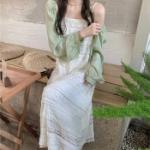 Лёгкий длинный сарафан с блузкой