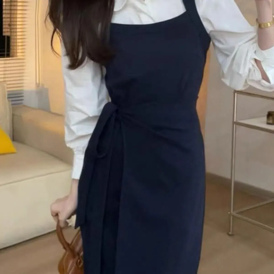 Платье без рукавов с укороченной рубашкой