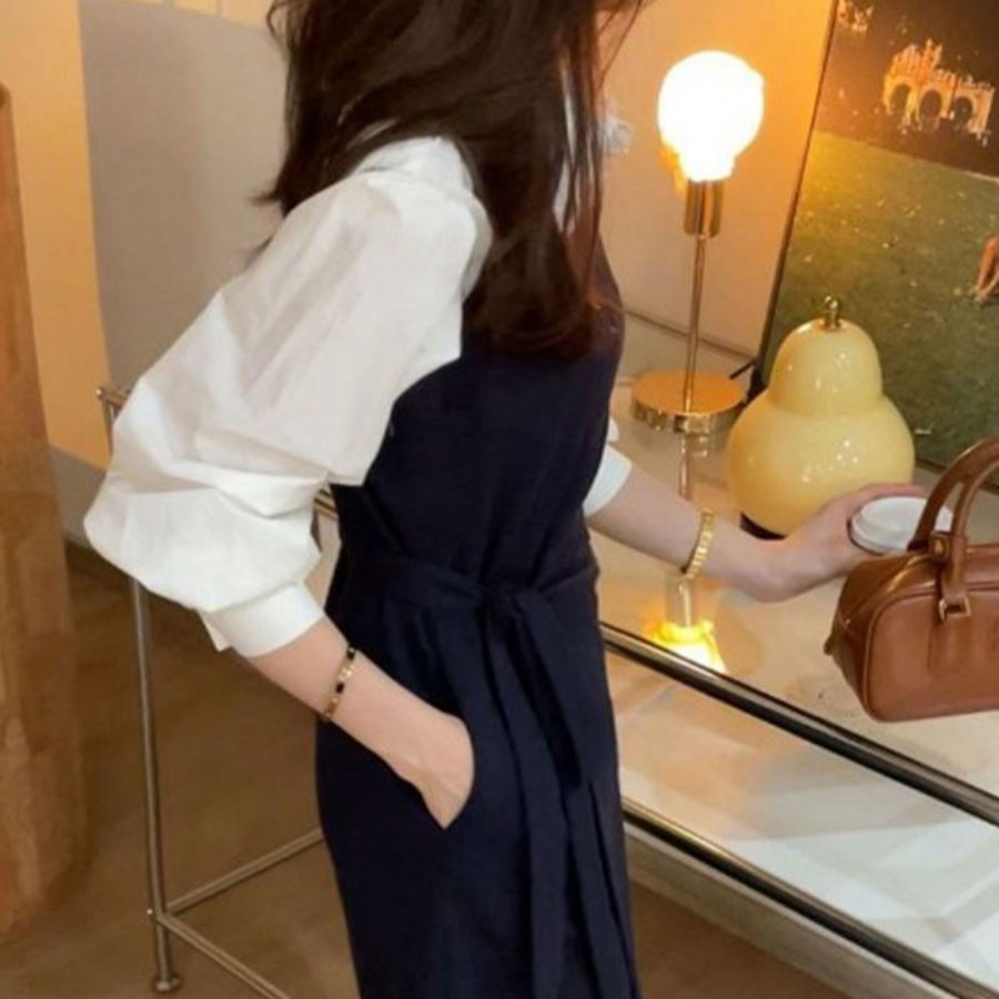 Платье без рукавов с укороченной рубашкой