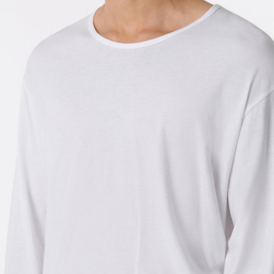 Relaxed CR Scoop Neck Long Sleeve T-Shirt [White]
