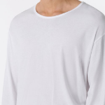 Relaxed CR Scoop Neck Long Sleeve T-Shirt [White]