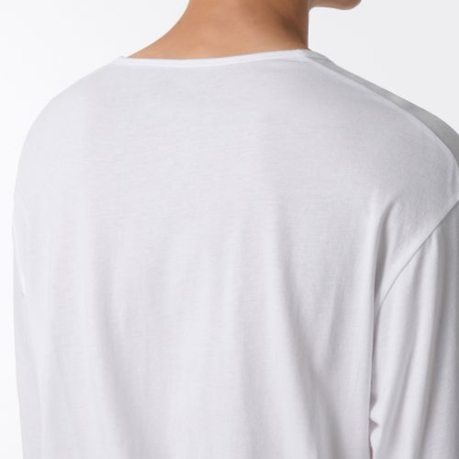 Relaxed CR Scoop Neck Long Sleeve T-Shirt [White]