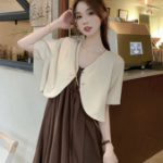 Платье-комбинация с коротким летним жакетом