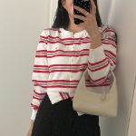 Judy Pendant Stripe Round Knit Cardigan