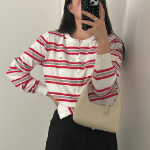Judy Pendant Stripe Round Knit Cardigan