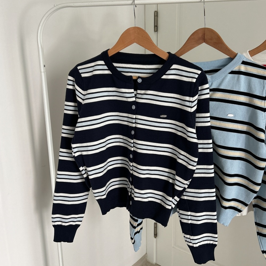 Judy Pendant Stripe Round Knit Cardigan