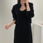 Льняная рубашка с длинным сарафаном без рукавов