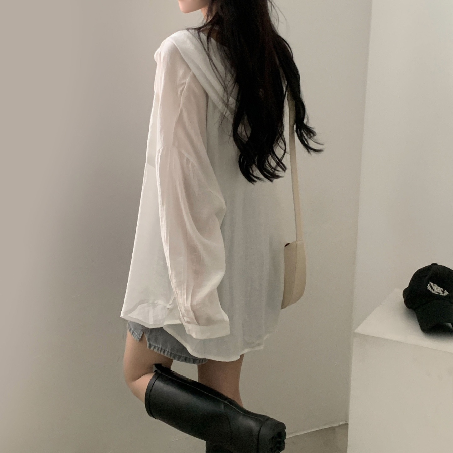 Hoodle Hoodle Summer Hooded Loose Fit Cardigan Shirt