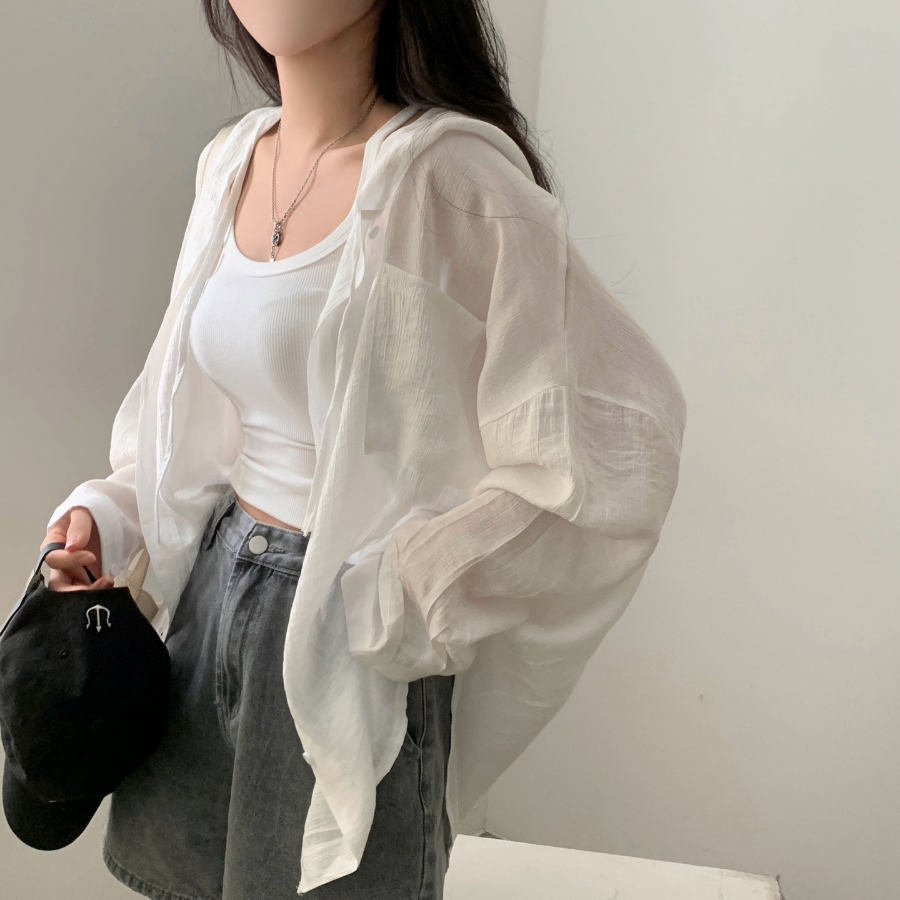 Hoodle Hoodle Summer Hooded Loose Fit Cardigan Shirt