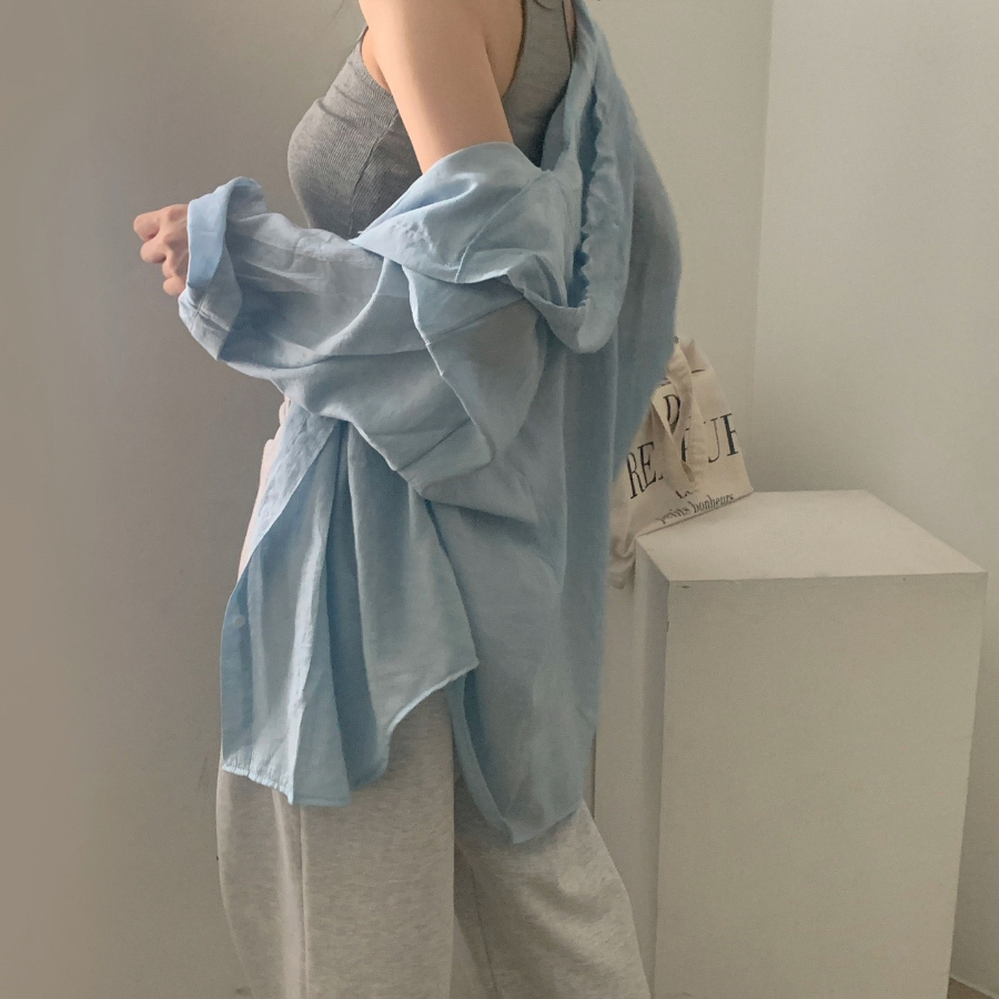 Hoodle Hoodle Summer Hooded Loose Fit Cardigan Shirt