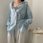 Hoodle Hoodle Summer Hooded Loose Fit Cardigan Shirt