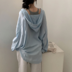 Hoodle Hoodle Summer Hooded Loose Fit Cardigan Shirt