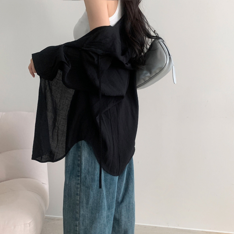 Hoodle Hoodle Summer Hooded Loose Fit Cardigan Shirt