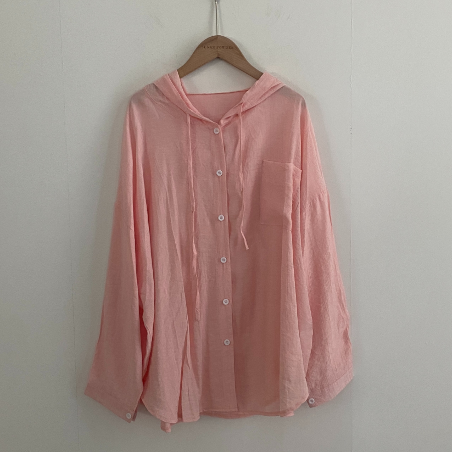 Hoodle Hoodle Summer Hooded Loose Fit Cardigan Shirt