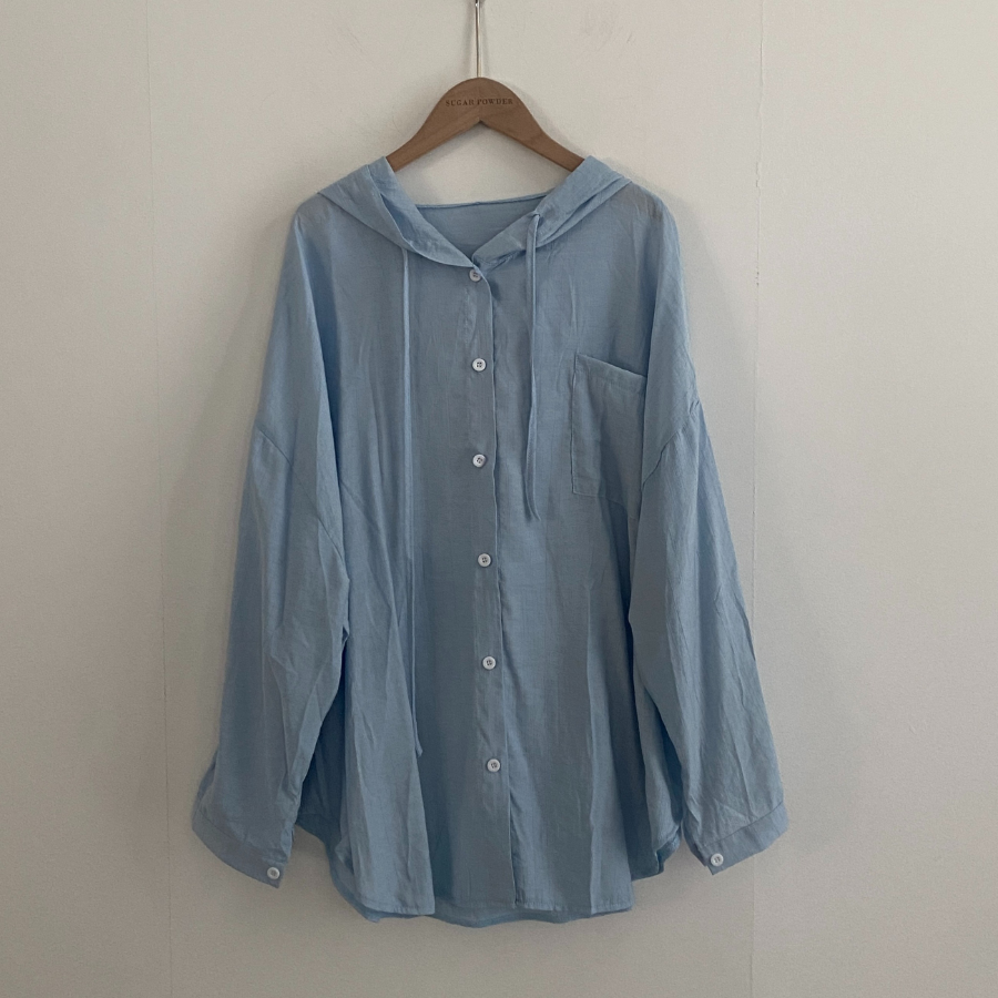 Hoodle Hoodle Summer Hooded Loose Fit Cardigan Shirt