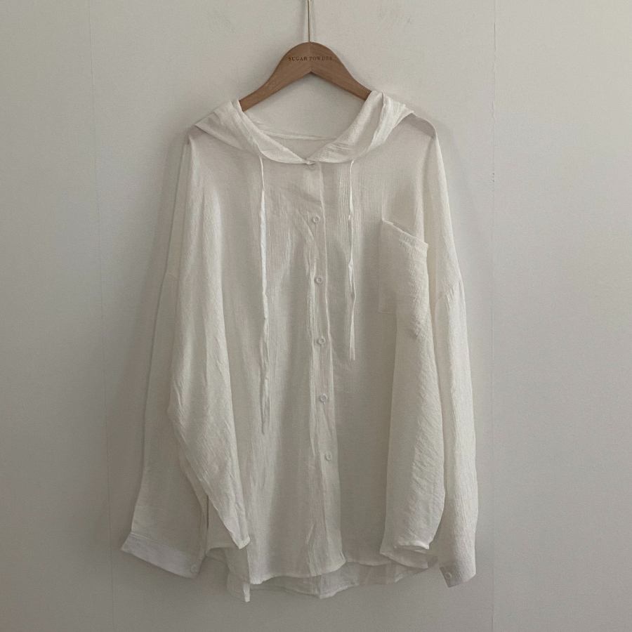 Hoodle Hoodle Summer Hooded Loose Fit Cardigan Shirt