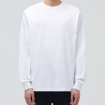 Crew Neck Long Sleeve T-Shirt [White]
