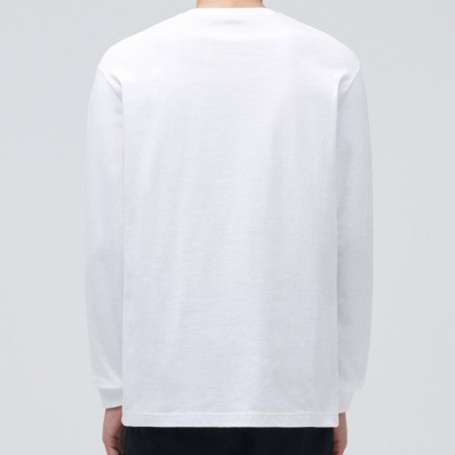Crew Neck Long Sleeve T-Shirt [White]