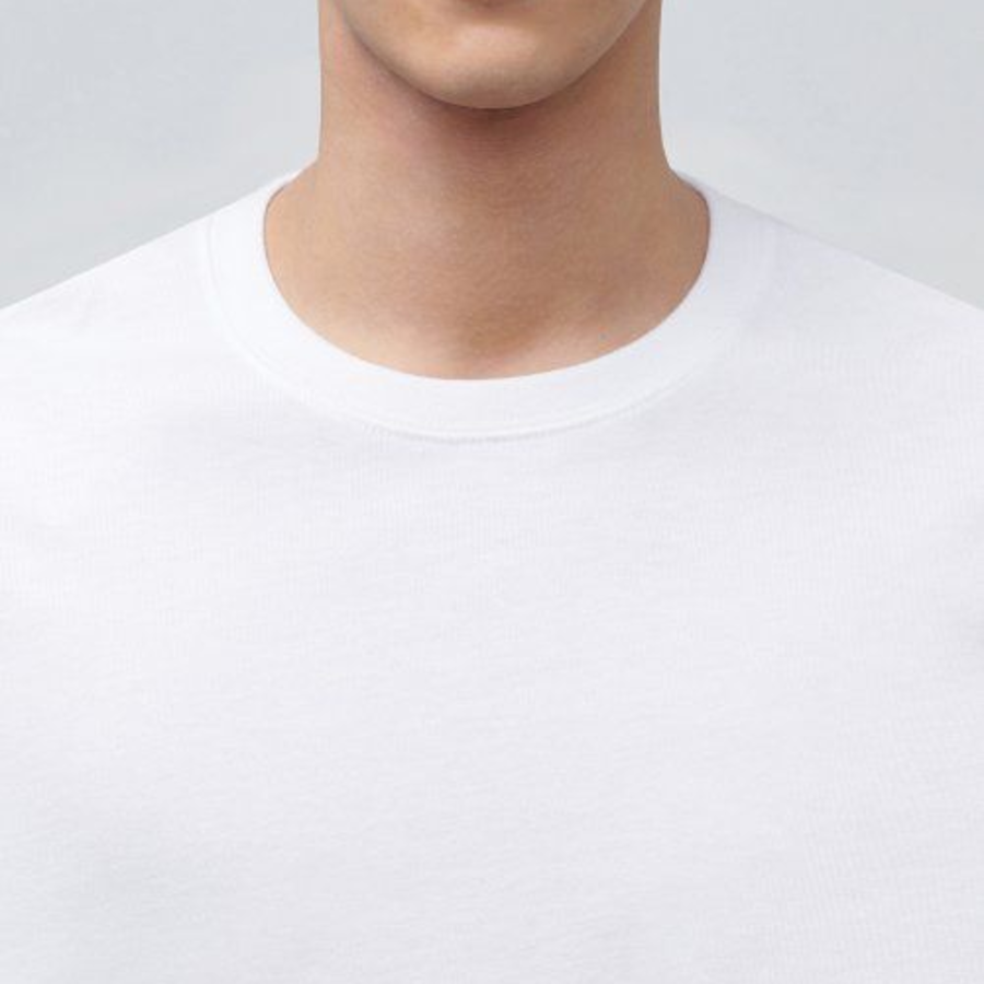 Crew Neck Long Sleeve T-Shirt [White]