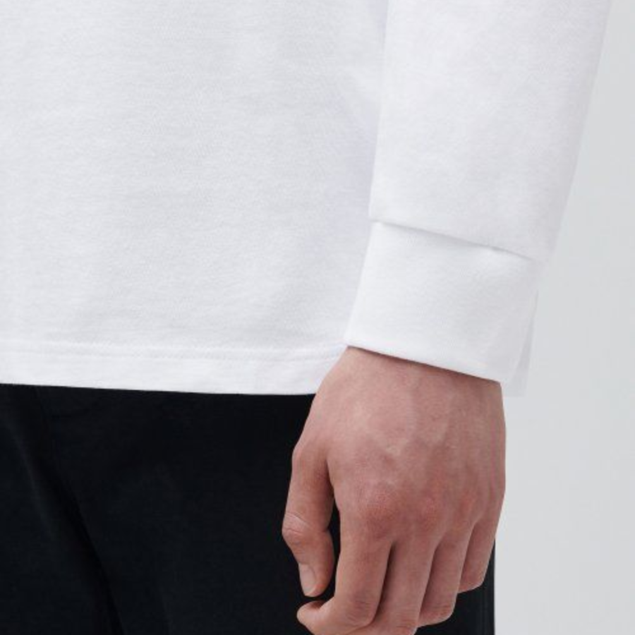 Crew Neck Long Sleeve T-Shirt [White]